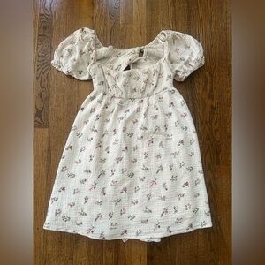 Floral Puff Sleeve Babydoll Women’s Dress